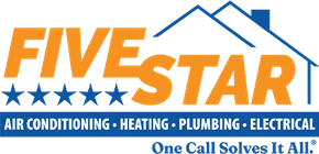 Five Star Plumbing, Heating and Cooling logo